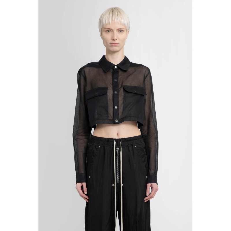 lido cropped outershirt in cotton organdy