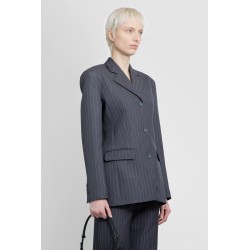 pinstripe fitted 3 button blazer