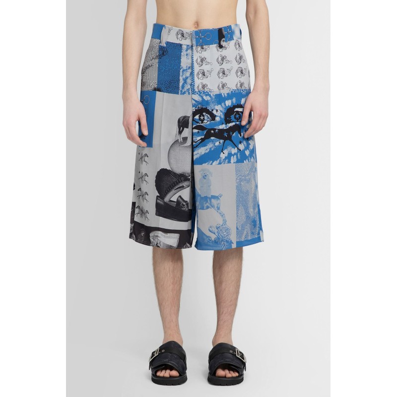 graphic print viscose shorts