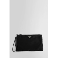 re-nylon and saffiano leather pouch