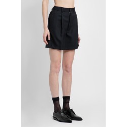 high-waisted pleated wool shorts