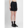 high-waisted pleated wool shorts