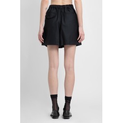 high-waisted pleated wool shorts