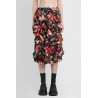 floral print gathered ruching skirt