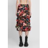 floral print gathered ruching skirt