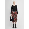 floral print gathered ruching skirt