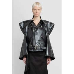 sculptural faux leather biker jacket