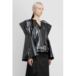 sculptural faux leather biker jacket