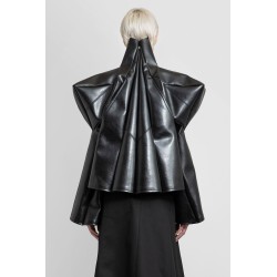 sculptural faux leather biker jacket