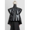 sculptural faux leather biker jacket