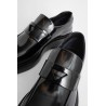 brushed leather loafers