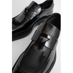 brushed leather loafers