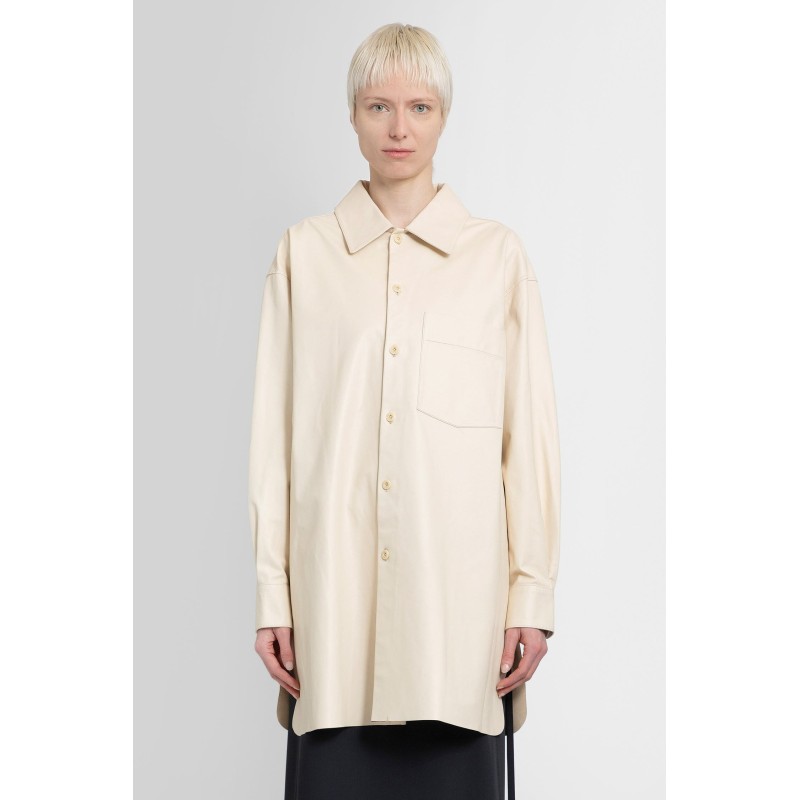 loose overshirt in nappa cow leather