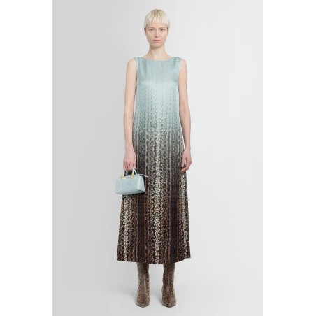 gradient snake print dress in silk