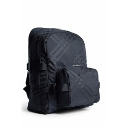 check jacquard backpack