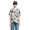 tropical palm print short sleeve shirt