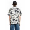 tropical palm print short sleeve shirt