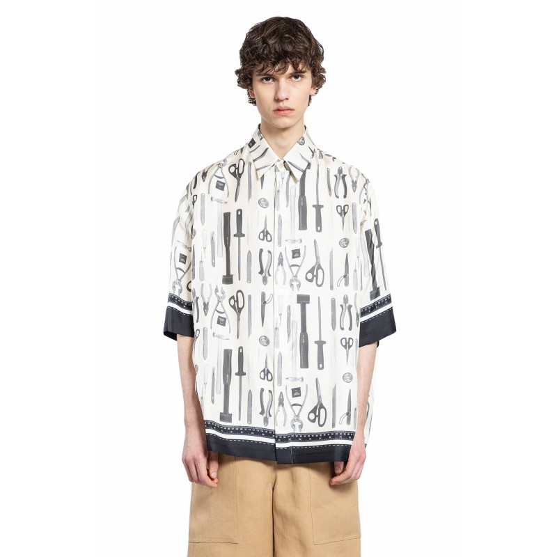 silk tool print shirt