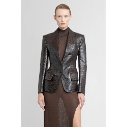 embossed crocodile lambskin blazer