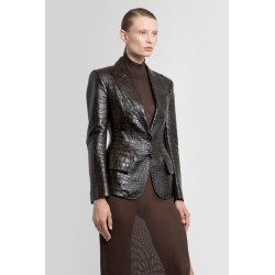 embossed crocodile lambskin blazer