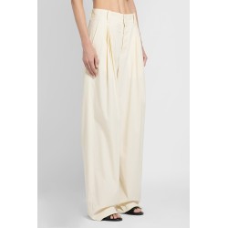 high-waisted darted wide leg trousers