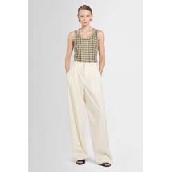 high-waisted darted wide leg trousers