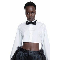 cropped bow-tie shirt