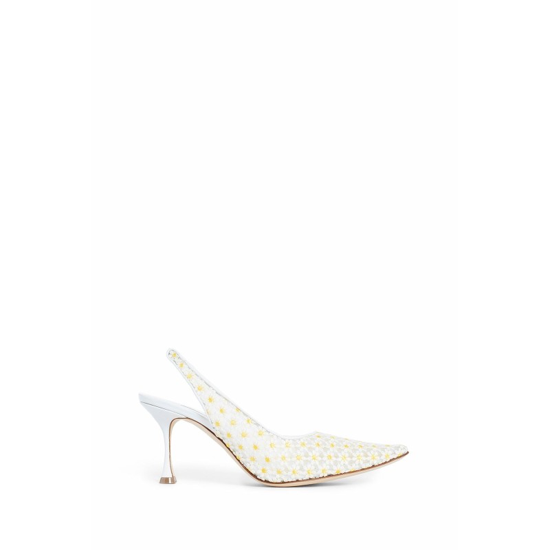 lace daisy slingback pumps