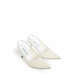 lace daisy slingback pumps