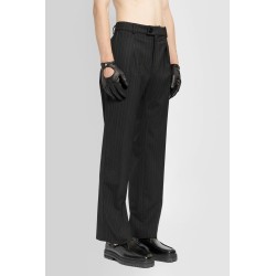 pleated pinstriped trousers