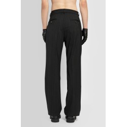 pleated pinstriped trousers