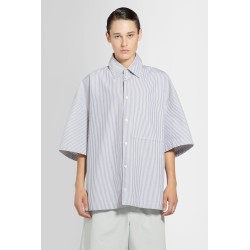 striped cotton overshirt with bv embroidery