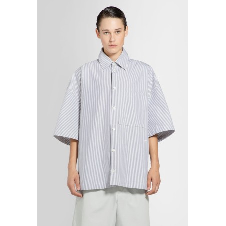 striped cotton overshirt with bv embroidery