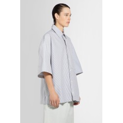 striped cotton overshirt with bv embroidery