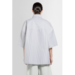 striped cotton overshirt with bv embroidery