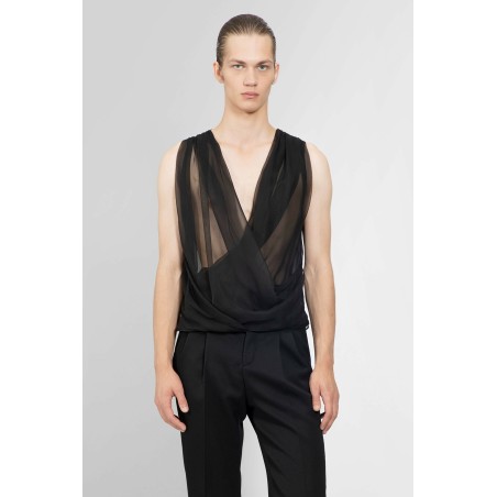 silk chiffon draped top