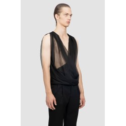 silk chiffon draped top