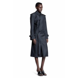 long silk blend trench coat