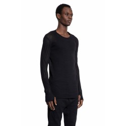 cotton mesh long sleeves t-shirt