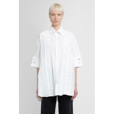 ruffle business short sleeve shirt