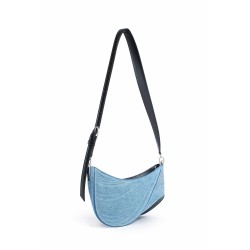 spiral curve 01 medium embossed denim bag