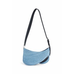 spiral curve 01 medium embossed denim bag