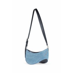 spiral curve 01 embosed denim small bag