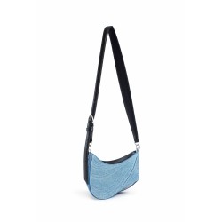 spiral curve 01 embosed denim small bag