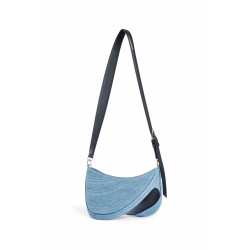 spiral curve 01 embosed denim small bag