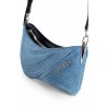 spiral curve 01 embosed denim small bag