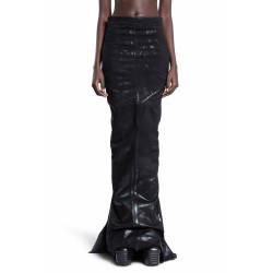 lido dirt pillar skirt in foil stretch denim