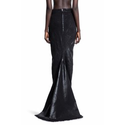 lido dirt pillar skirt in foil stretch denim