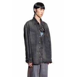 hook-and-eye denim shirt