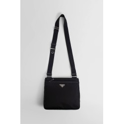 nylon and saffiano leather shoulder bag